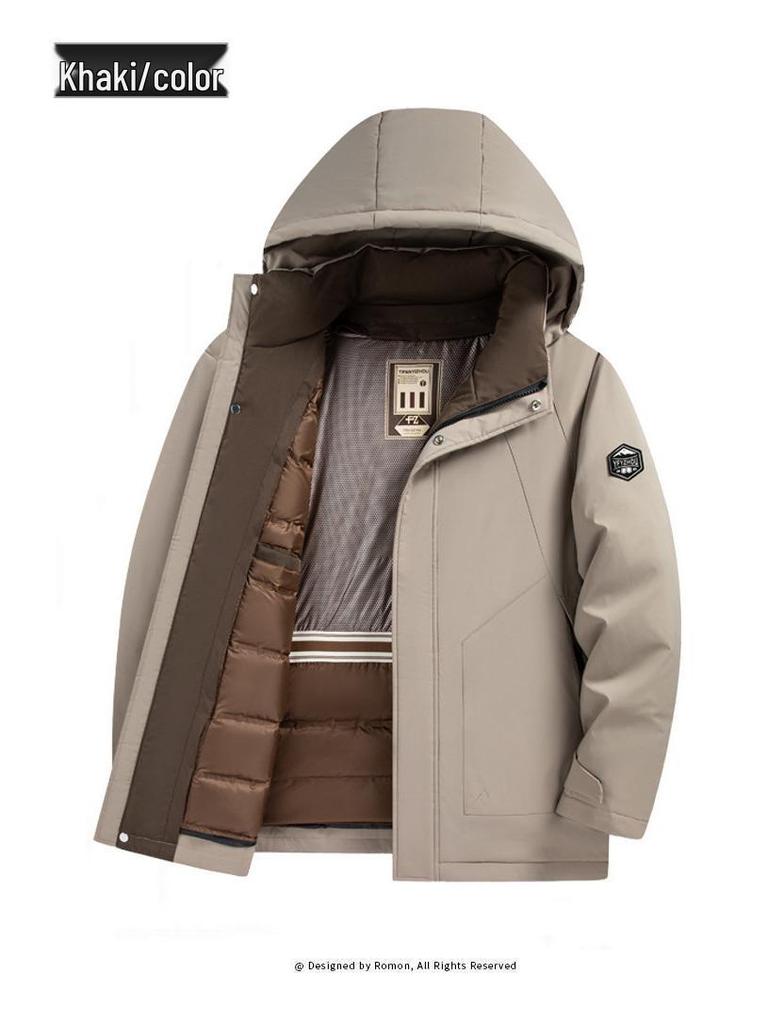 Men's 2025 Winter Hooded Down Jacket with Removable Liner - Thickened and Warm Casual Wear