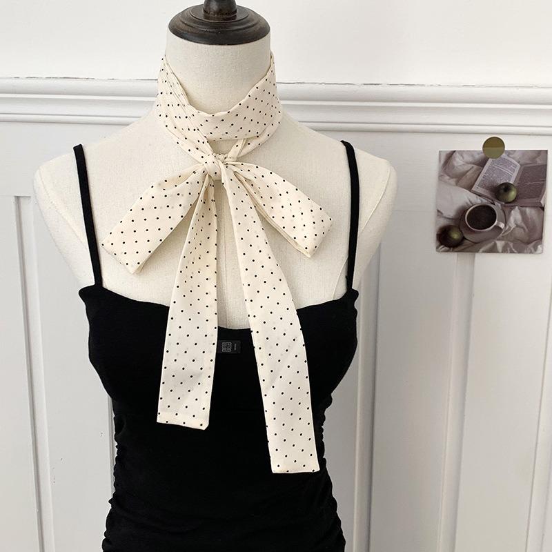 Small Silk Scarf, Headband, Long Female Streamer, Tied Hair Versatile, with Shirt, New Scarf, Belt.