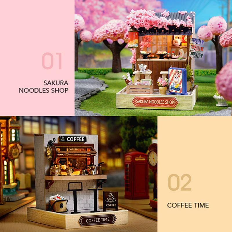 Mini Miniature Doll House DIY Small House Kit Making Room Toys Home Bedroom Decorations With Furniture Wooden Craft DollHouses