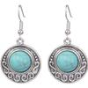 Bohemian Retro Turquoise Teardrop Tassel Earrings for Women