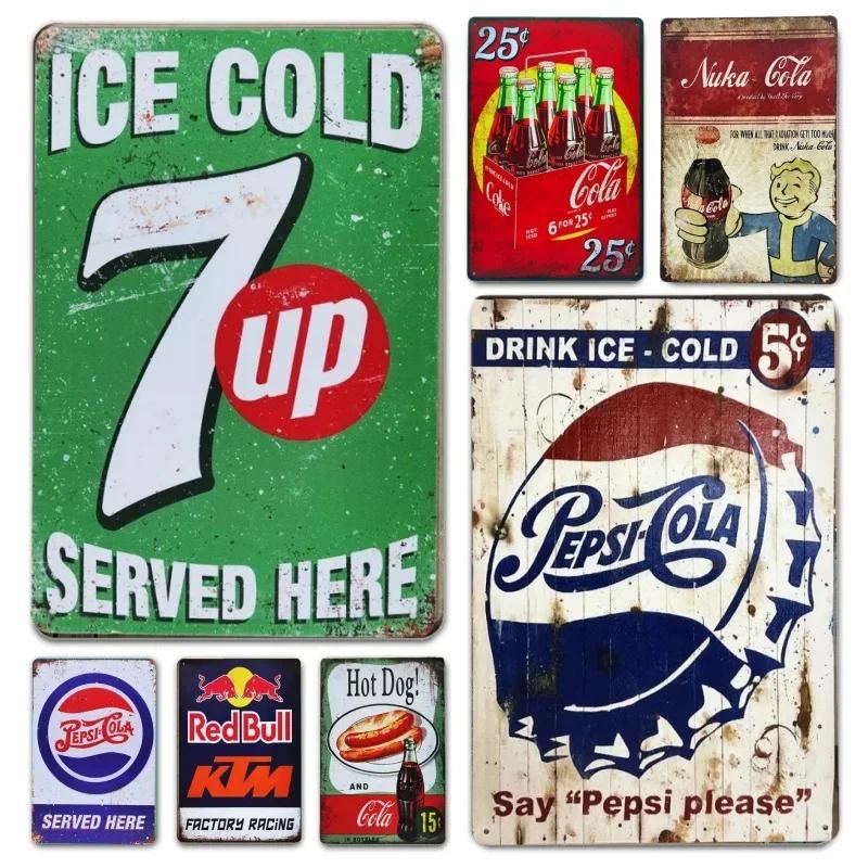 Vintage Metal Tin Signs Decor Retro Plaque Drinks Art Wall Posters for Kitchen Bar Pub Club Man Cave