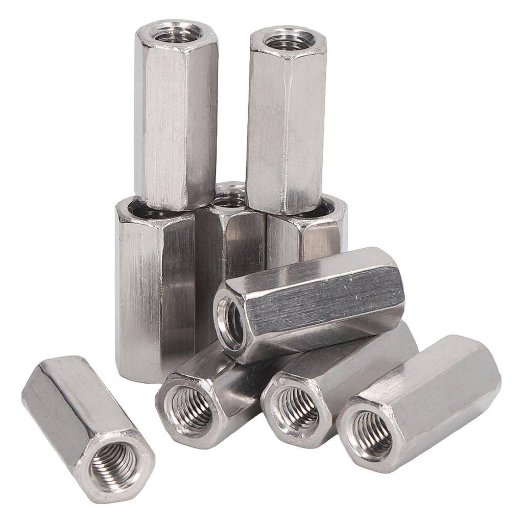 10 BUC Piulițe de Cuplare Hexagonale Oțel Inoxidabil 304 Piuliță de Conectare Tije Filetate pentru Șuruburi Știfturi Șuruburi