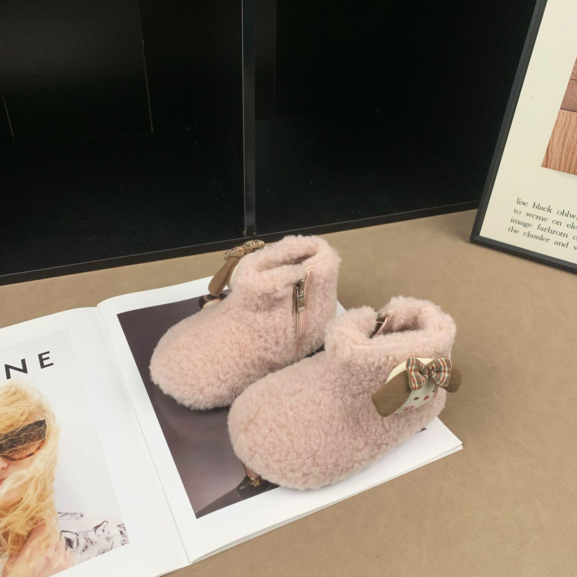 2025 Winter Lambswool-Lined Girls  Princess Martin Boots - Korean Style, Fashionable & Versatile 24