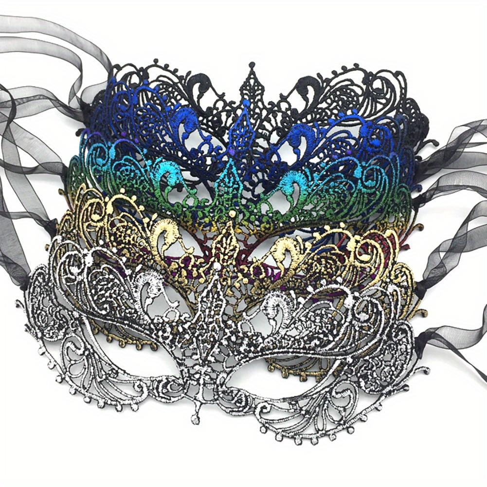 Women Sexy Hollow Lace Masquerade Bronzing Princess Party Cosplay Prom Props Costume Nightclub Queen Masquerade