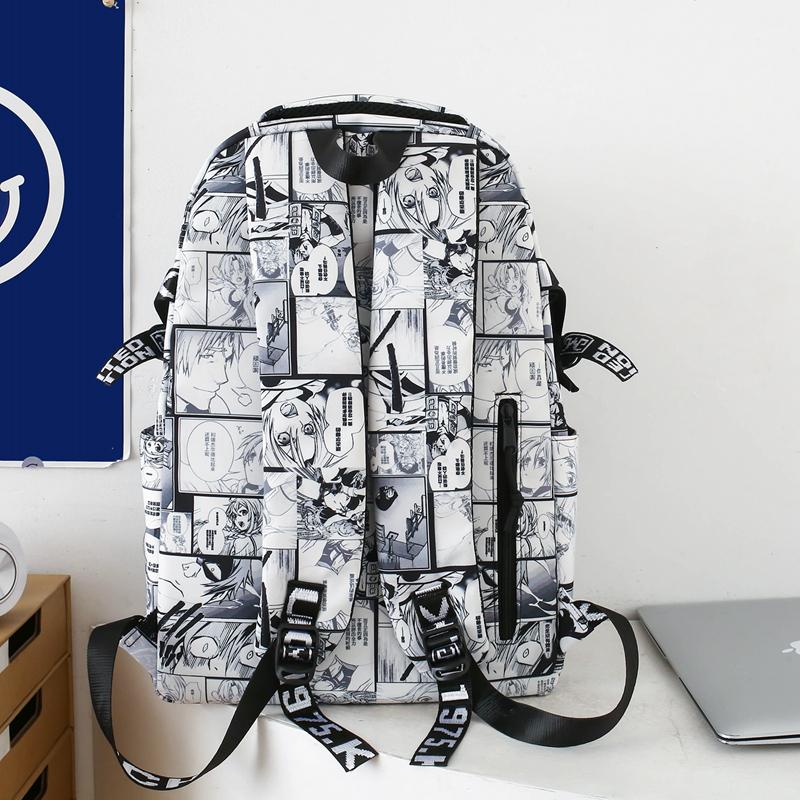 Graffiti Print Student Schoolbag Boys Large Capacity Backpack Girls Campus Backpack