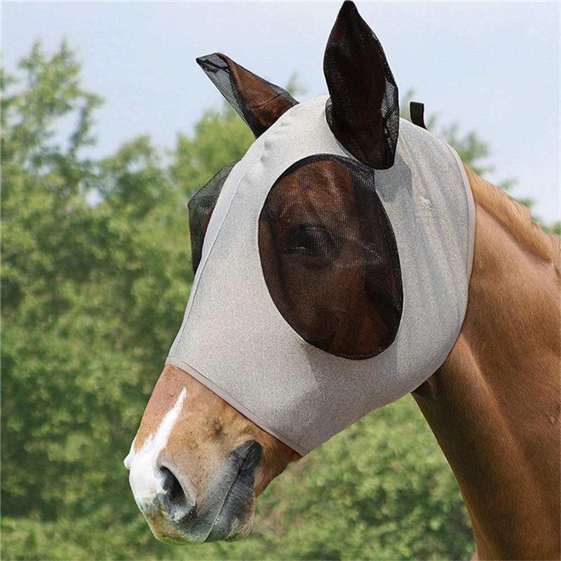 Breathable Horse Face Mask: Mosquito & Fly Proof Equestrian Accessory in Stock