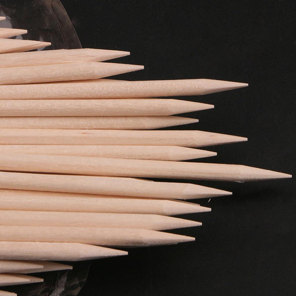 100Pcs Orange Wood Stick Cuticle Pusher Remover Pedicure Manicure Tool