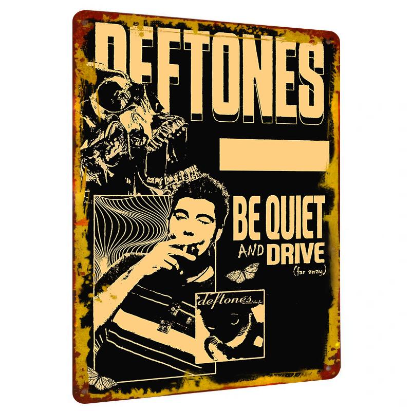 

Deftones Band Metal Wall Art Be Quiet and Drive Far Away Album Cover Decor for Music Fans Room Decorations 20x30cm（7.8x11.8inch）