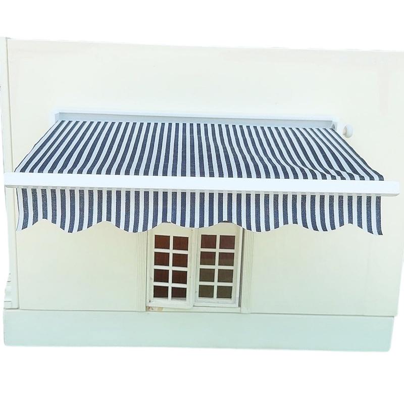 

1/12 Игровой домик Симуляция модели навеса Домик для кукол Дом Наружный балкон Защита от солнца Сцена Декорация Детские игрушки для ролевых игр синий