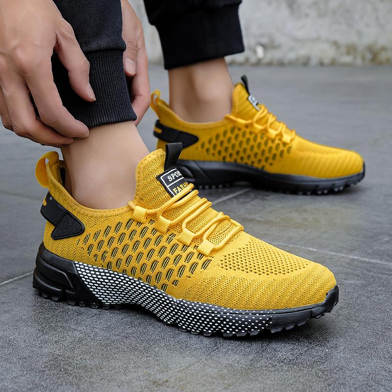 Summer Men's Running Shoes Fashion Mesh Lightweight Arch Support Lace Up Training 2025 New Walking Thick Soled sneaker Shoes