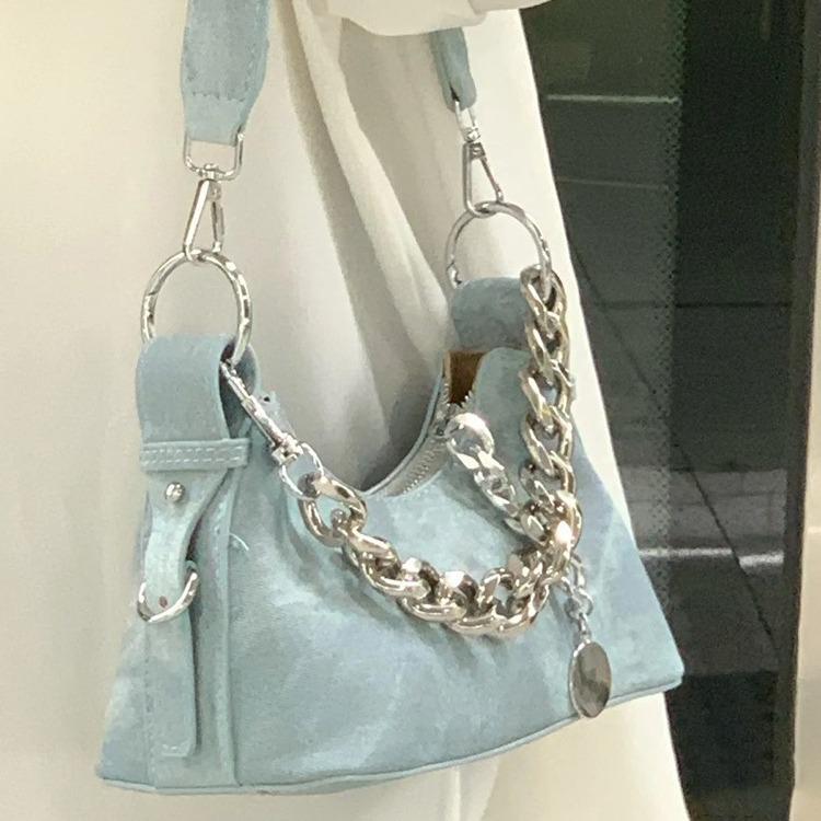 

2025 Women s French Crescent Denim Shoulder & Crossbody Bag