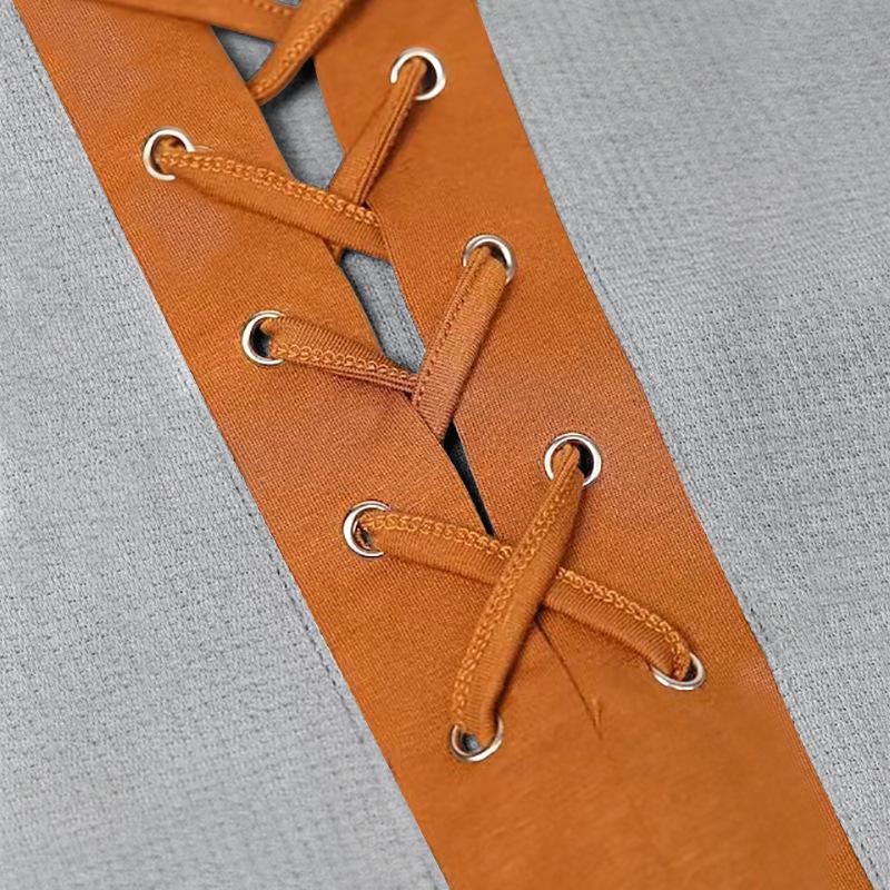 Herbst Neue Herren Patchwork Farbe Strap V-Ausschnitt Top Casual Langarm Base T Shirts Männer Sport T Shirt