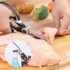 Scissors Stainless Steel Kitchen Household Bone Scissors Chicken Wings Fish Chopper Bottle Opener Clip Walnut Kitchen Tools