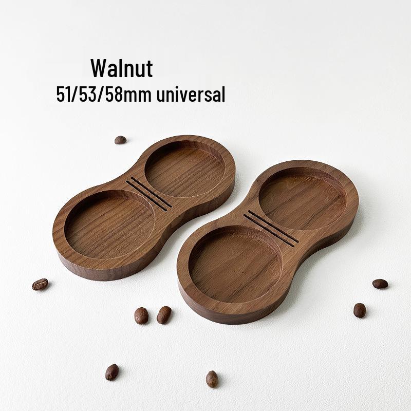 Walnut Wood Coffee Tool Organizer: Tamper Holder, Mat, Dosing Funnel, Water Distributor, Screen Storage Board