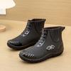 Long Zhan Fleece-Lined Waterproof Rain Boots