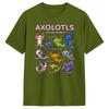T-shirt da uomo Axolotl Kawaii Axolotl del Mondo Animali Axolotl Magliette in Cotone Manica Corta T-shirt Girocollo Abbigliamento