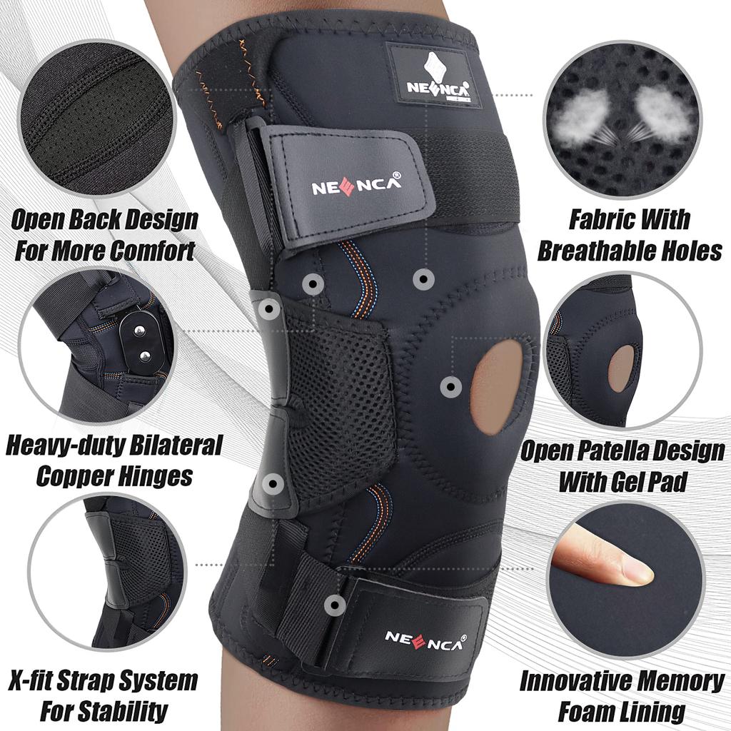 Hinged Knee Brace For Knee Pain With Side Stabilizers Women Men Knee Pad Meniscus Tear Patella Gel Pads Knee Support Acl Mcl