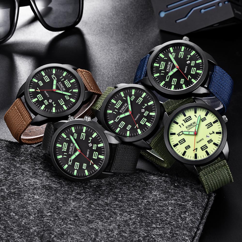 Watch Men's Army Watch Nylon with Calendar Quartz Watch
