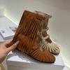 Quastenmode-Stiefel Damen neue erhöhte Beine gerade vielseitige Mode-Stiefel Kurzstiefel Damenstiefel Damenstiefel