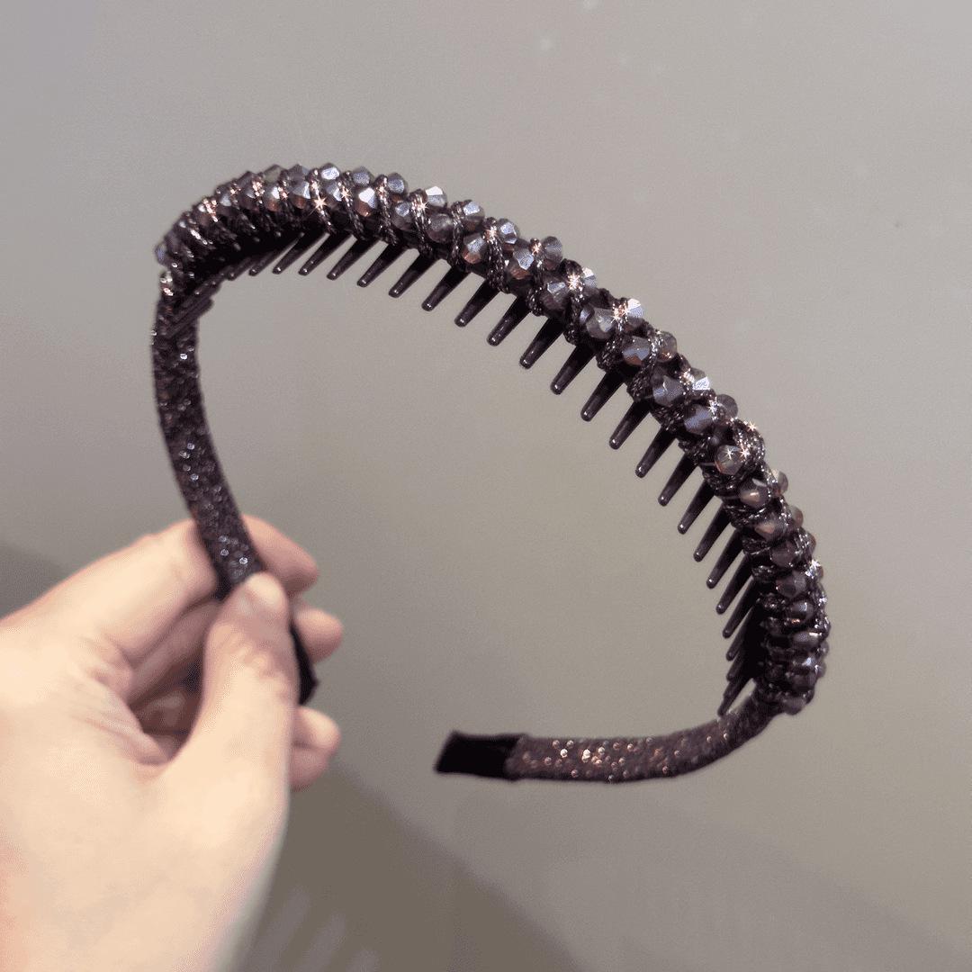 

Трендовая женская повязка на голову с зубцами и стразами 2025 - стиль легкой роскоши