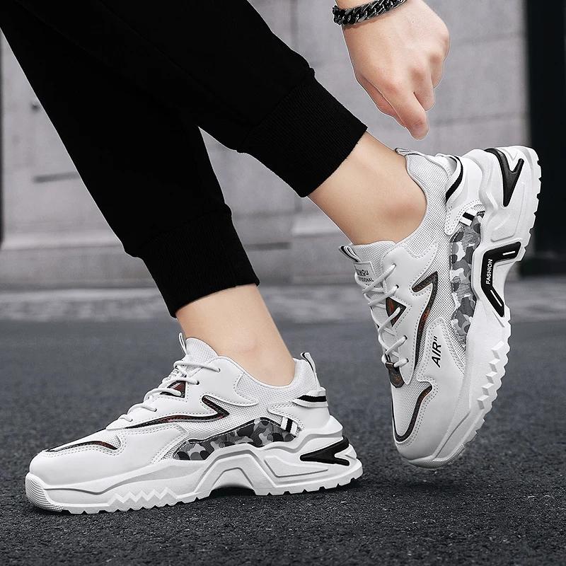 PARZIVAL Designerschuhe für Herren Lässige Klobige Sneaker Schnür-Trainer Mode Studenten-Sneaker Herren Vulkanisierte Tenis Masculino