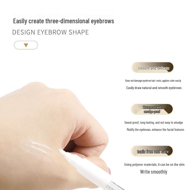 Waterproof White Microblading Eyebrow Marker Pen for Precise Shaping & Design
