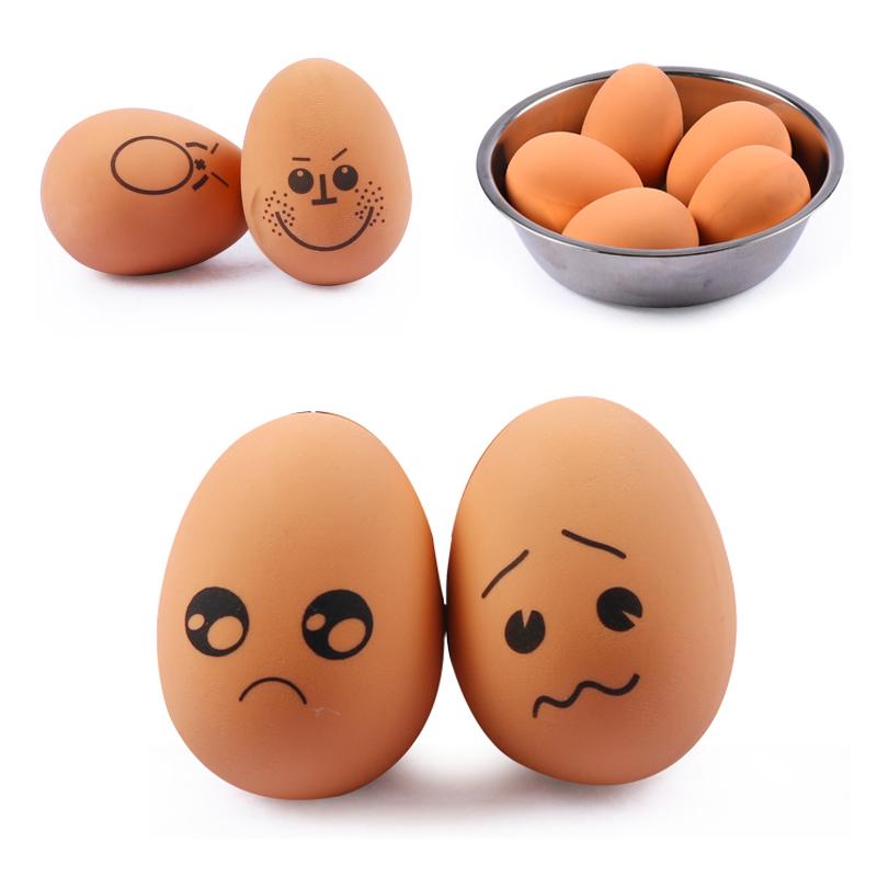 Bouncing Ball Egg Emotion Ball Pet Ball Chew Toys Egg Shape Dog Cat Puppy Molar Toy Funny Decompression Toys Random