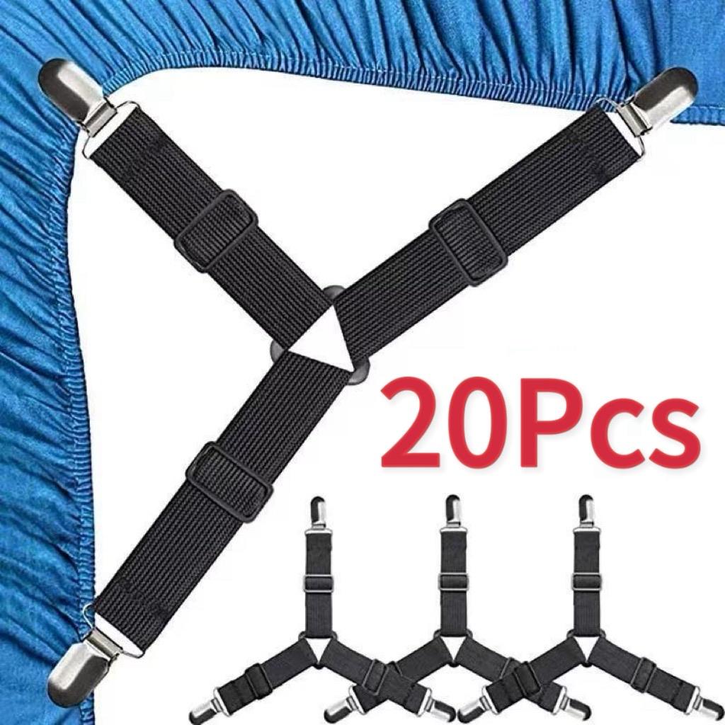 4PCS/Set Elastic Bed Sheet Grippers Adjustable Belt Fastener Clips Mattress Cover Blankets Holder Sofa Fixation Organize Gadgets