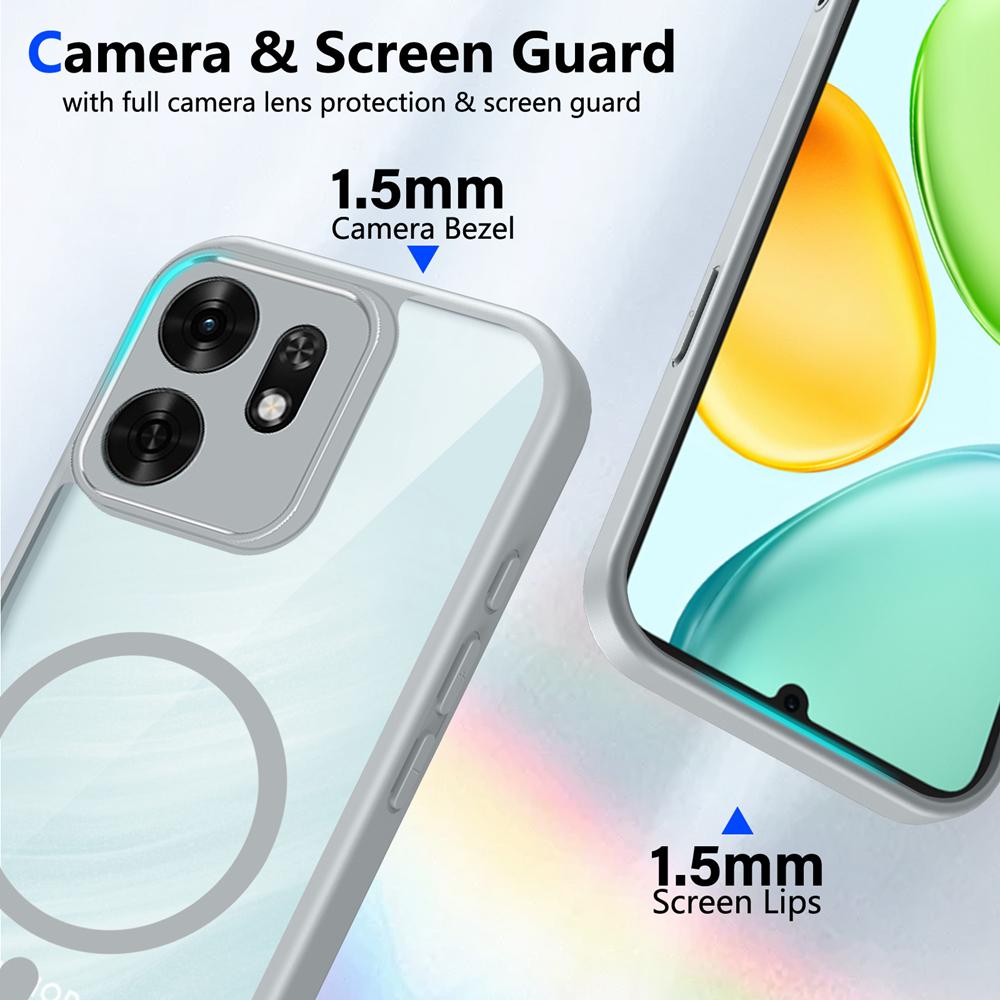 KEYSION Transparent Magnetic Phone Case for HONOR X6d 5G Soft Silicone+PC HD Clear Shockproof Cover for Huawei Honor 500 Smart 5G