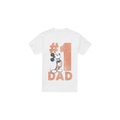 Disney Mens Number 1 Dad Mickey Mouse T-Shirt
