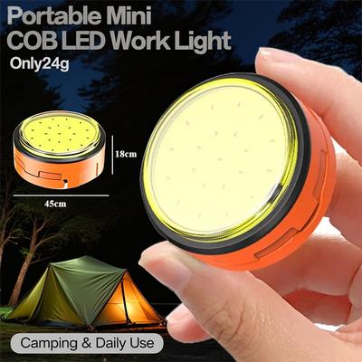 1-4 Pcs Mini COB LED Work Light Flashlight Emergency Lights LED Camping Light Waterproof Tent Lantern with Magnet Power Bank