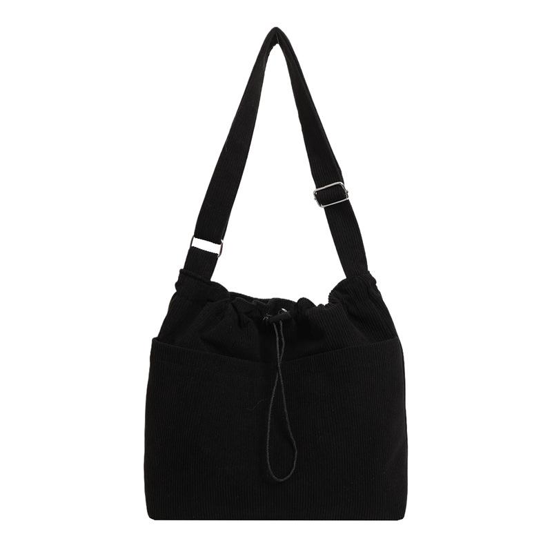 Retro large-capacity shoulder bag, foreign corduroy cloth bag new Japanese and Korean casual simple messenger bag women's bag