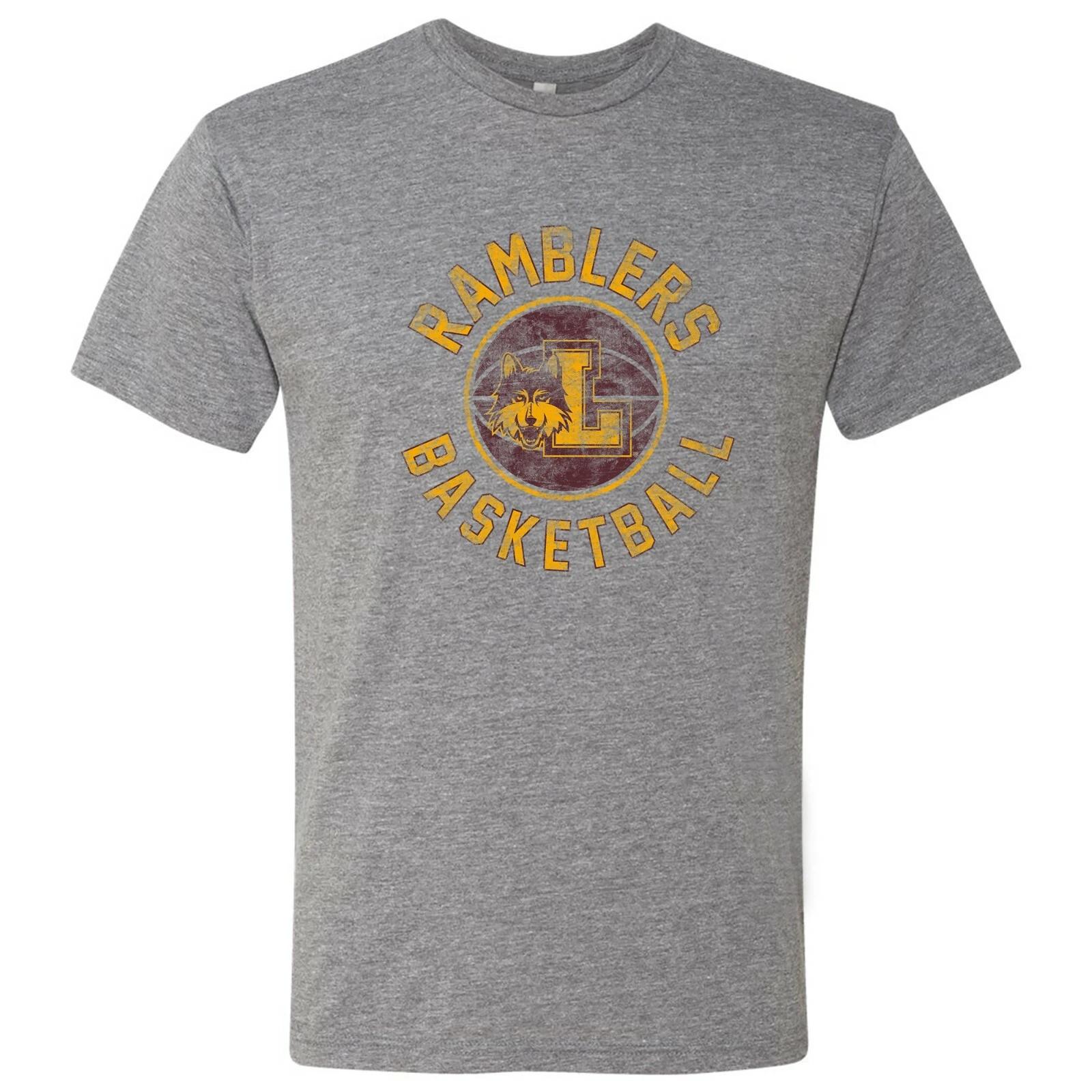 Loyola Ramblers Basketball Distress Triblend T-Shirt - Premium Heather S