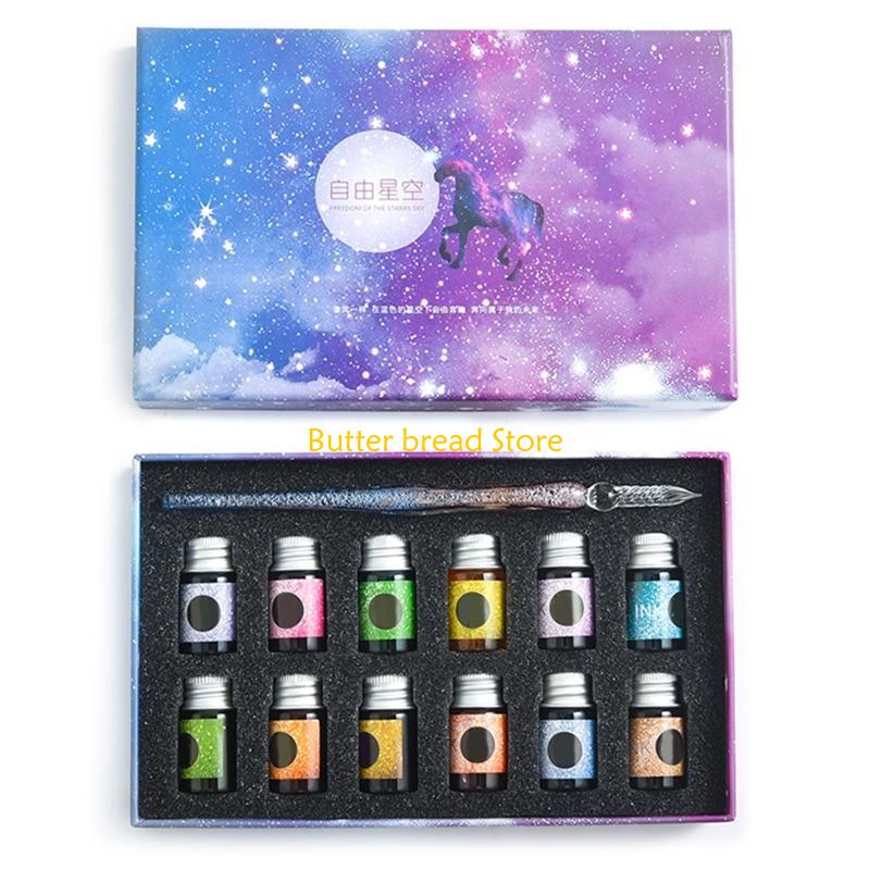 

W89C Ретро Набор стеклянных ручек для художников для письма, подписей, декора, подарок