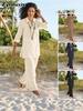New Women's Casual Set Fashion Plus Size Cotton Linen Loose Set