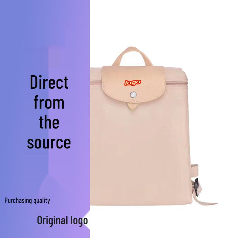 French Dragon Inlay Waterproof Nylon Backpack with Phone and ID Pocket - Women's Casual Street Style