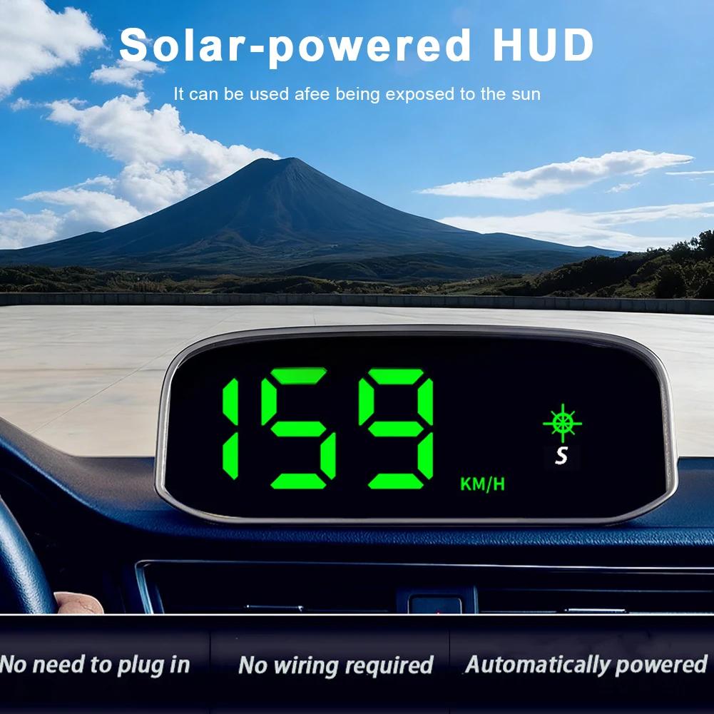 Wireless Solar Head Up Display GPS+ Digital Car Speedometer KMH MPH Head Display Intelligent Light Sensing HUD Car Accessories