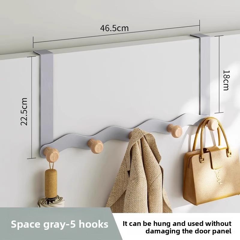 Cârlig de ușă de perete fără găurire, umeraș de haine, cârlig pentru haine, ușă de intrare, montat pe perete, pentru paltoane și pălării, dormitor, cârlig tip bară