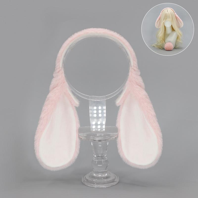 Source Easter Bunny Headdress Lolita Rabbit Ears Tail Set Plush Lop Ears Rabbit Ears Headband