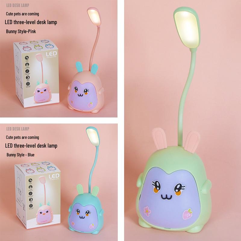 Multifunctional LED Eye-Protection Cartoon Table Lamp with USB Charging