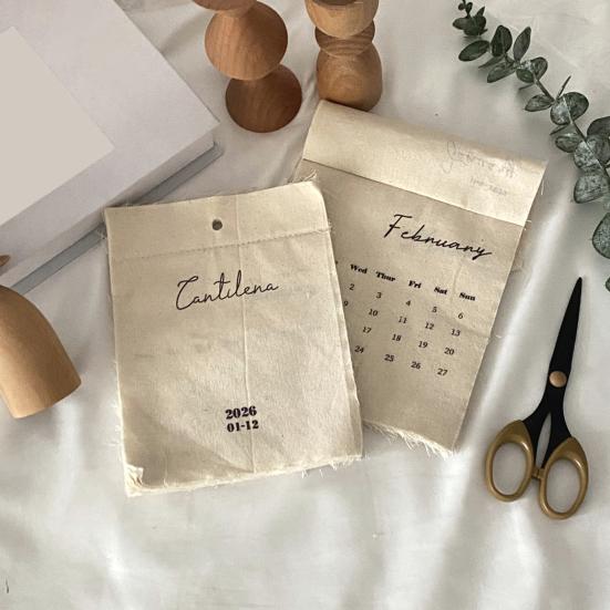 2026 Cloth Wall Calendar Wall Hanging Fabric Calendar Jan. 2026 - Dec. 2026 12
