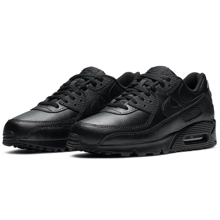 New Nike Air Max 90 Leather Triple Black CZ5594-001