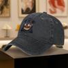 Vintage Washed Baseball Cap with Rottweiler Portrait Print for Unisex and Women
