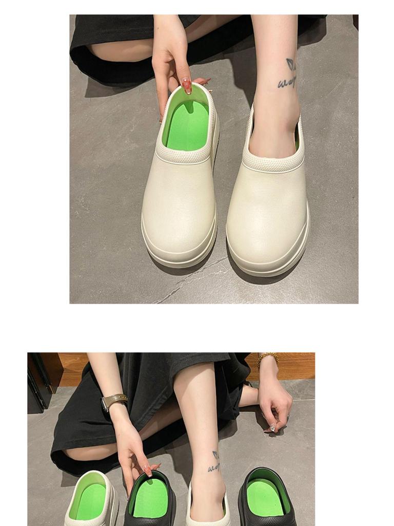 Men's Non-slip Waterproof Chef Shoes - Black Slip-on with Thick Sole