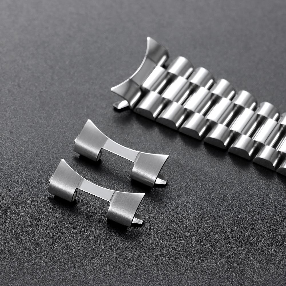 12/14/16/18/19/20/22/24mm do adaptera ze stali nierdzewnej Rolex do paska Seiko z zakrzywionym mocowaniem Złącze Pasek do zegarka Akcesoria