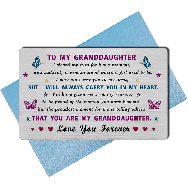 EE&YU Granddaughter Card Gifts - Adult Granddaughter Birthday Valentines Day Card, I Love My Granddaughter Gifts, Proud Granddaughter Present