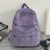Einfarbiger Canvas-Rucksack Mädchen Schultasche Große Kapazität Vintage-Rucksäcke für College-Studenten Lässiger Damen-Reiserucksack Lässiger Rucksack