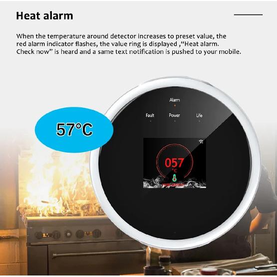 Tuya App WiFi Gas Detector-Used for Leak Detection,Safety Alarm,Real-time Monitoring,App Control,Sensitivity,Easy Installation