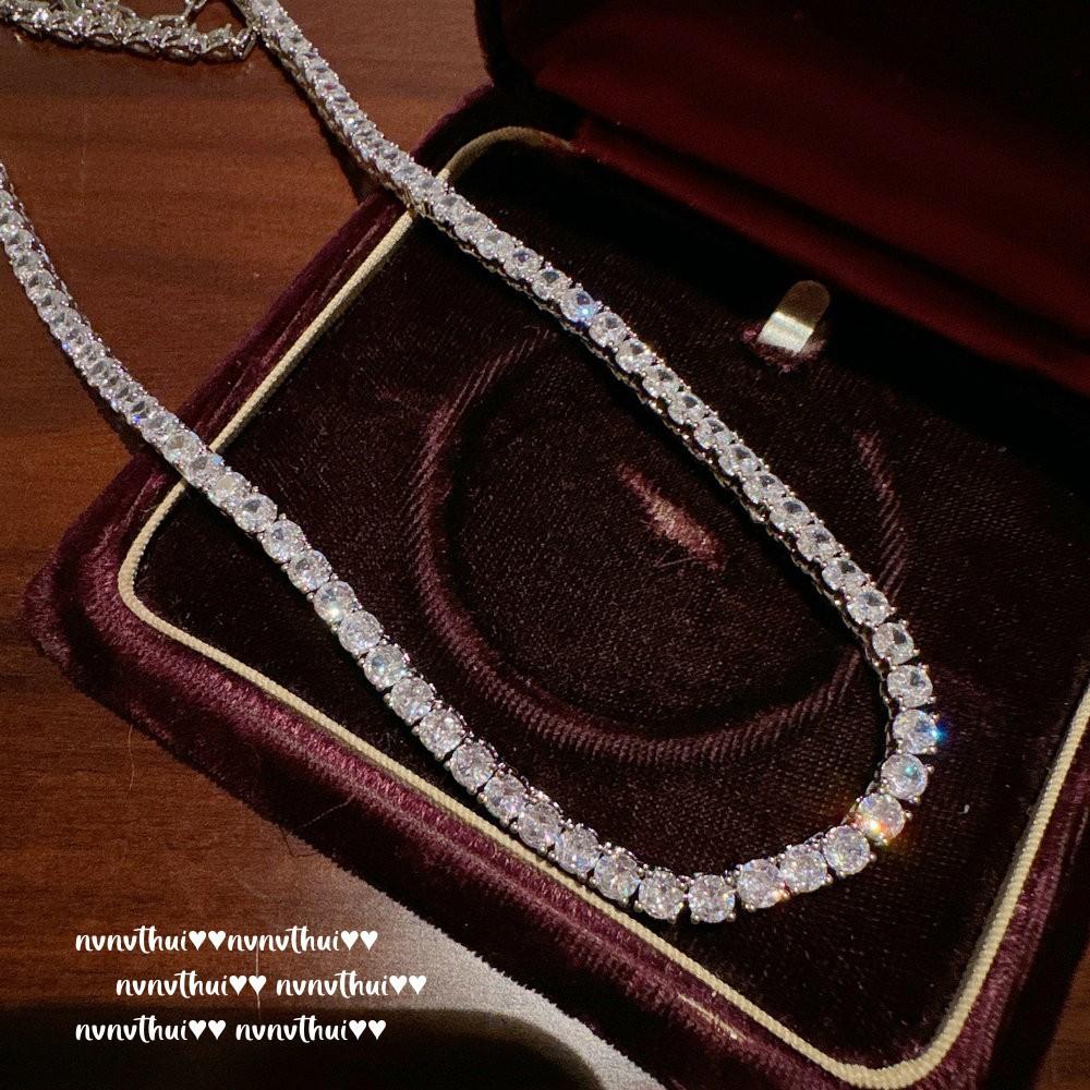 Beauty Is On The Tip Of The Heart, Love Big Gem Necklace, Sparkling, 18K Gold-Plated, Zircon Brilliant Arrangement Neck Chain.