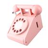 Kindersimulation Telefon Rosa Altmodisch Drehbarer Wählscheibenapparat Retro Design Holzsimulation Retro Wählscheiben Telefon
